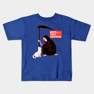 Grim Reaper And Cat Kids T-Shirt